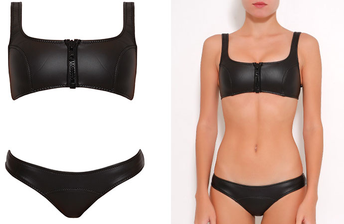 Lisa Marie Fernandez - Black Exclusive Zip Front Neoprene Bikini