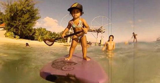 How to standup paddle with 4 year old Kiara Goold