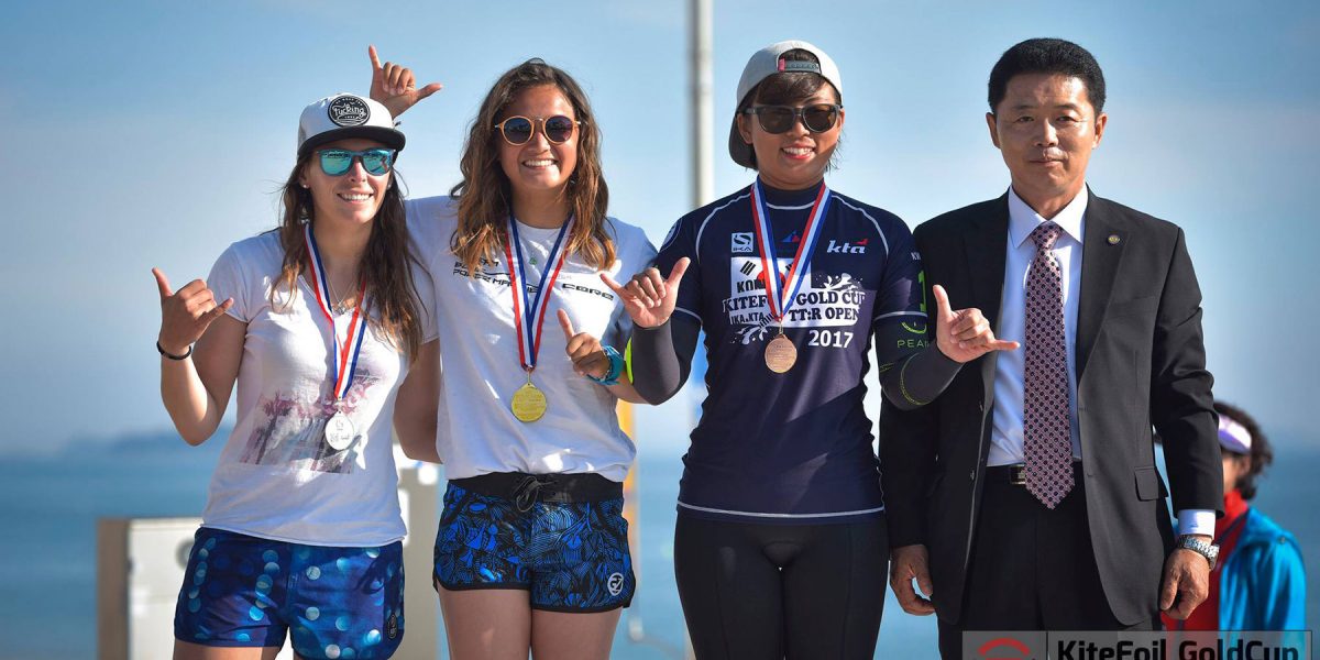 Anais Desjardins takes the win in Korea in the Kite Foil Gold Cup